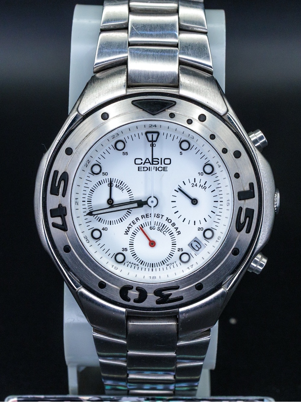 Casio Rare Edifice EF-301 Vintage JDM Import 42mm White Chronograph